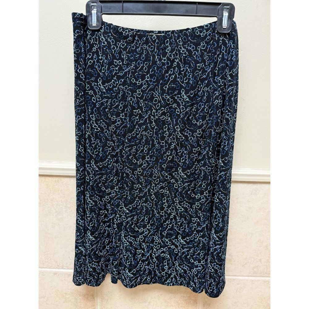 Choices Vintage Womens Petite A Line Skirt. Black With Designs. Sz PL - Picture 3 of 8